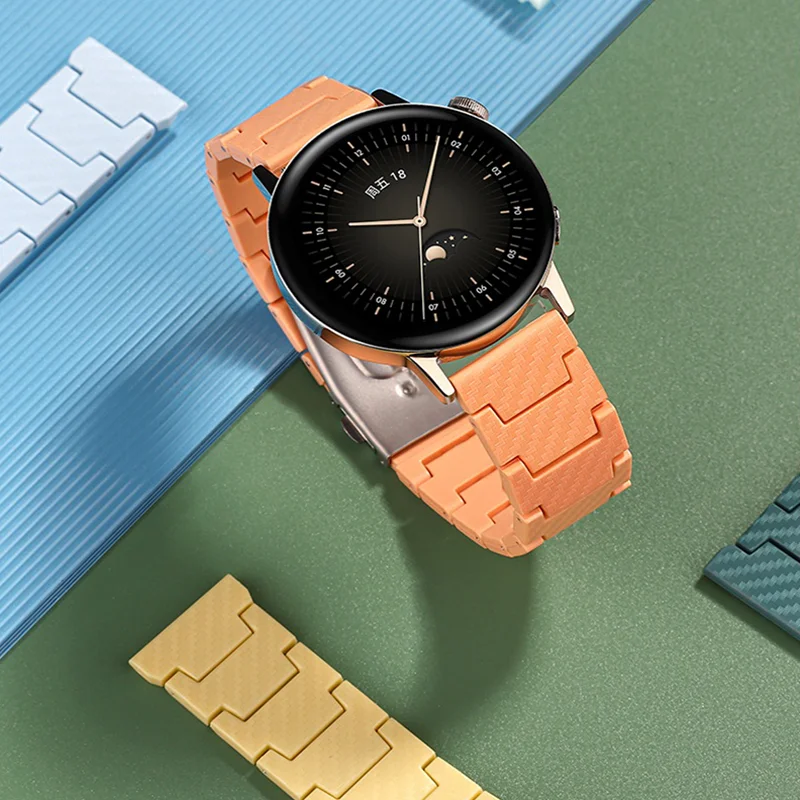 20 22MM Carbon Fiber Strap For Samsung Galaxy 4 5/classic 46mm/Active 2 40mm/44mm Gear S3 Bracelet Huawei watch GT/2e/3/Pro Band