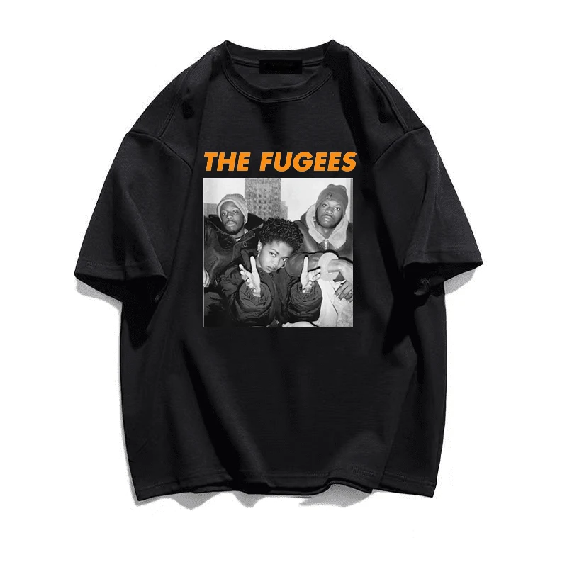 Fugees T Shirt Boy Girl Hiphop Graphic T Shirts Vintage Rocky Streetwear 90s Quality Printing Rapper Tees Tops