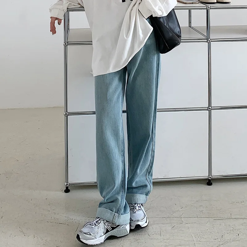 

2022 Spring New High Waist Loose Slim Jeans Women Ins Hot Trousers High Waist Mopping Pants Jeans for Women