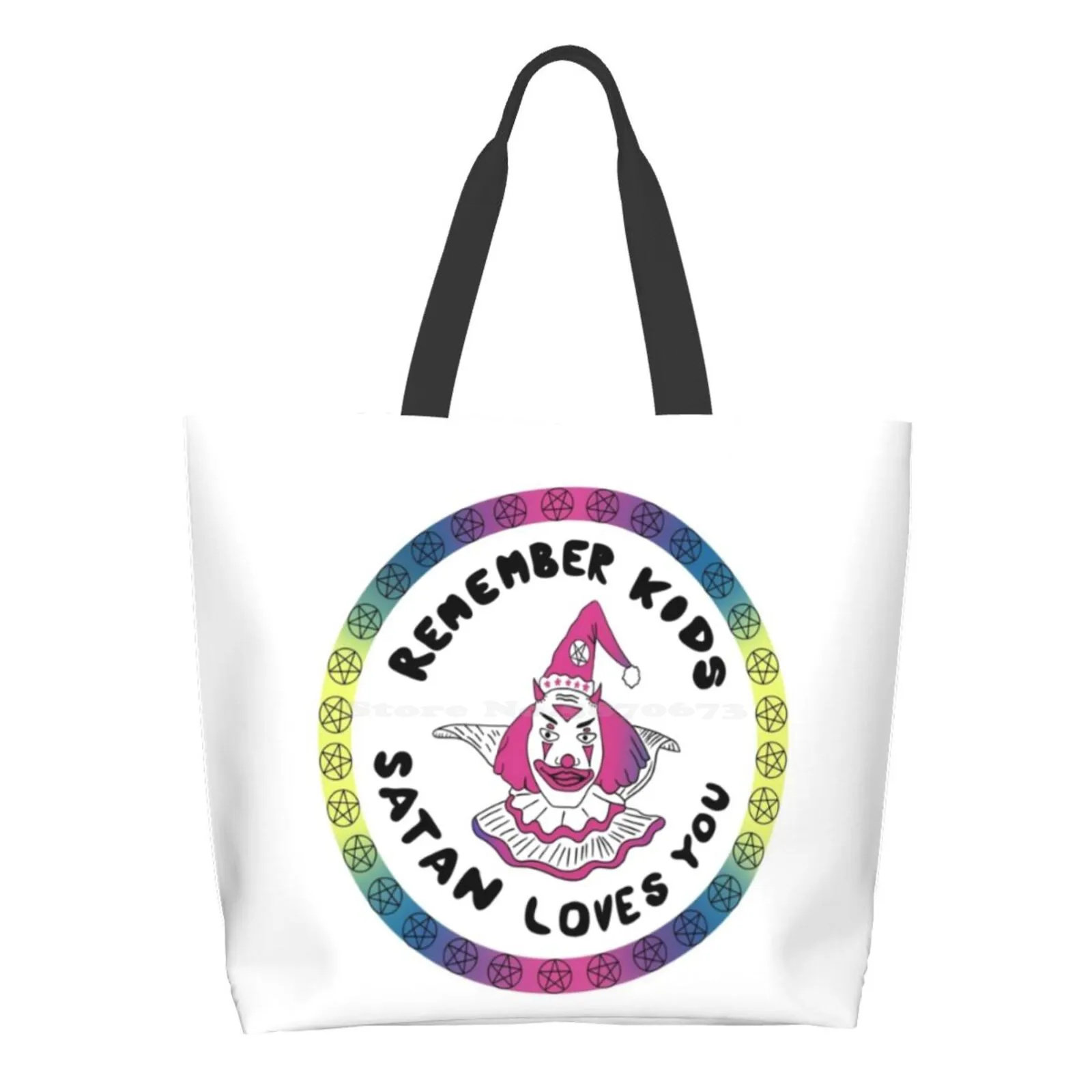 

Remember Kids Satan Loves You Printed Casual Tote Large Capacity Female Handbags Mike Patton Mike Patton Faith No More Bungle