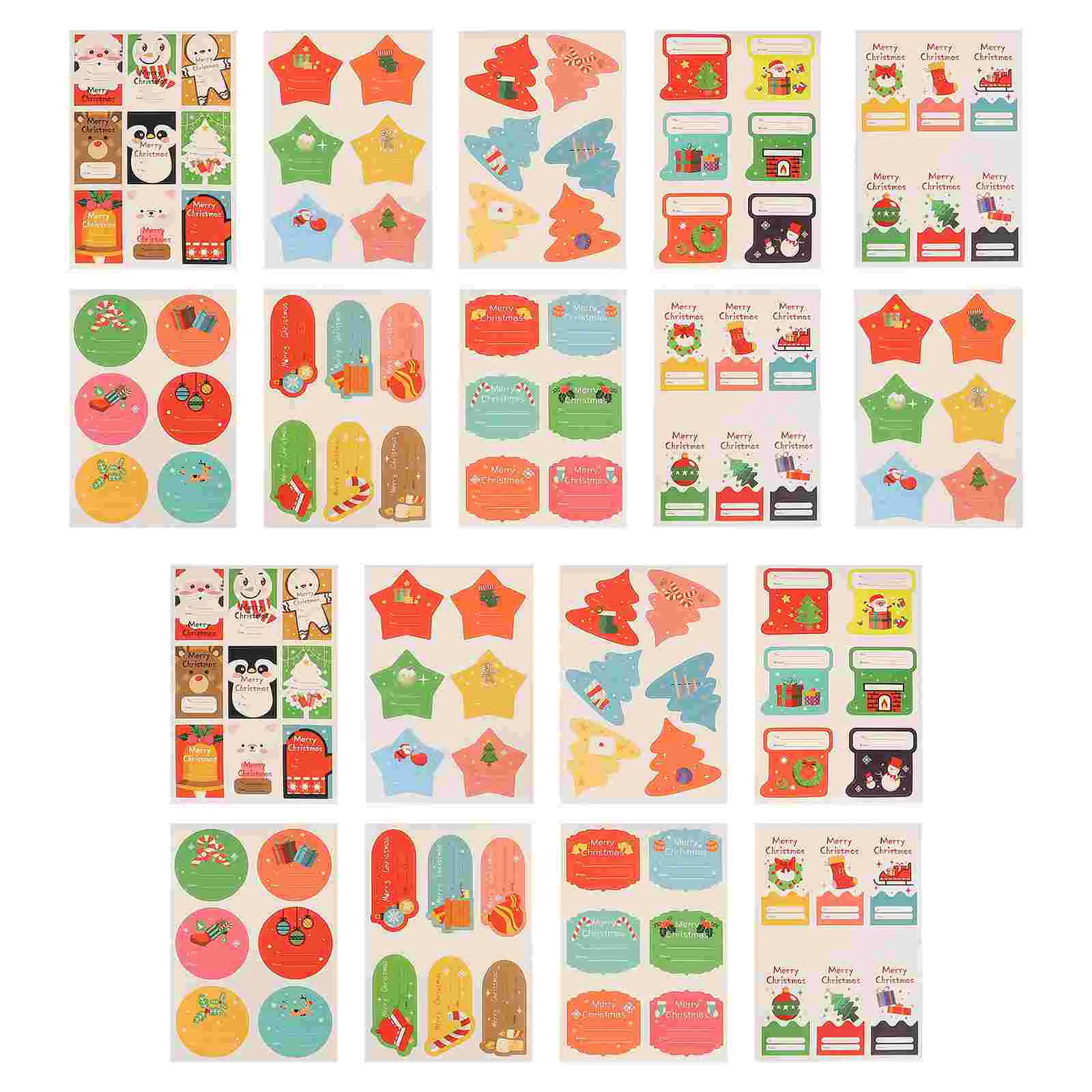 

18Pcs Useful Practical Creative Delicate Gift Decals Christmas Stickers for Party
