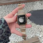 Ремешок из нержавеющей стали для Apple Watch Series 7 41 45 мм 6543, металлический браслет с алмазной оплеткой для iWatch Se 44 40 42 мм 38 мм, женский браслет