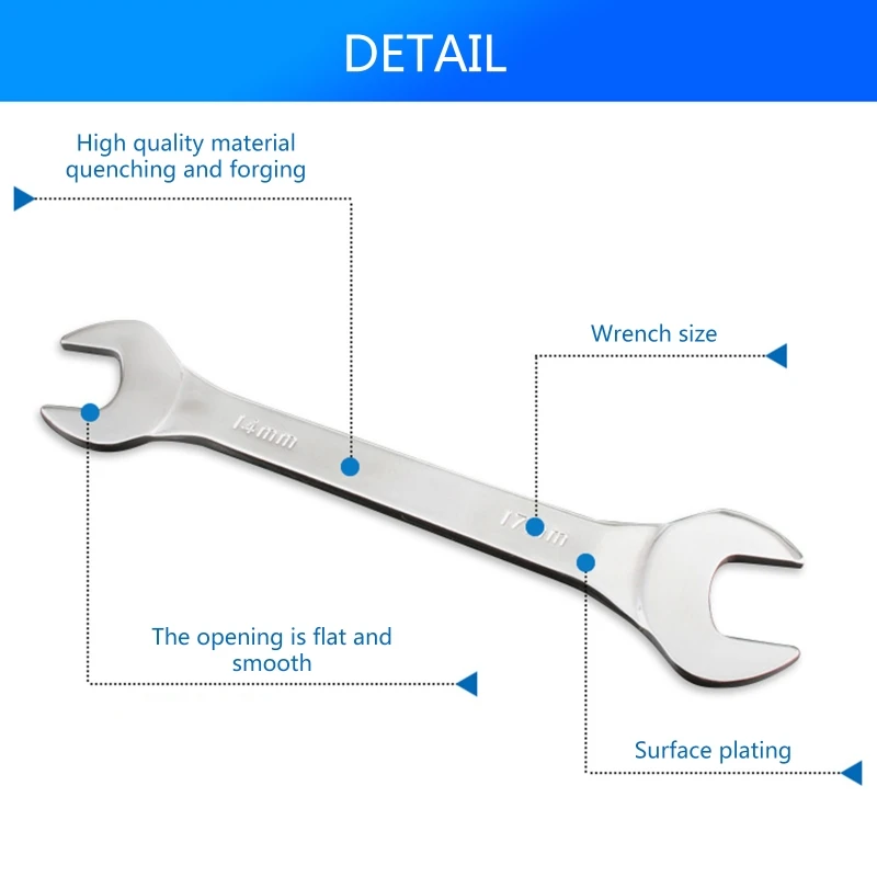 

5 Pieces/set Super-Thin Open End Wrench Set Metric 4/4.5/5/5.5/6/7mm Slim Spanner Wrench Set High Carbon Steel Made