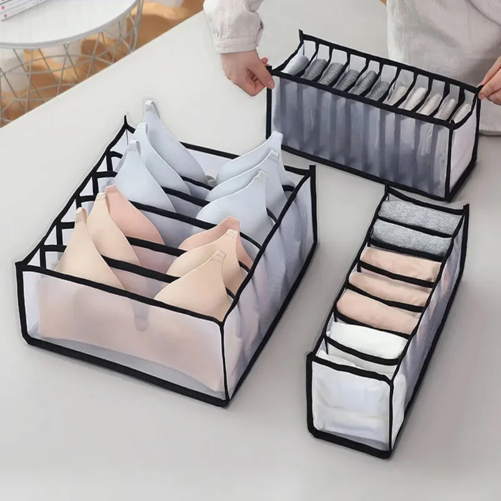 

3PCS Lingerie Storage Box Foldable Lingerie Bra Cloth Socks Storage Box Drawer Divider Closet Organizer Rental House Essential