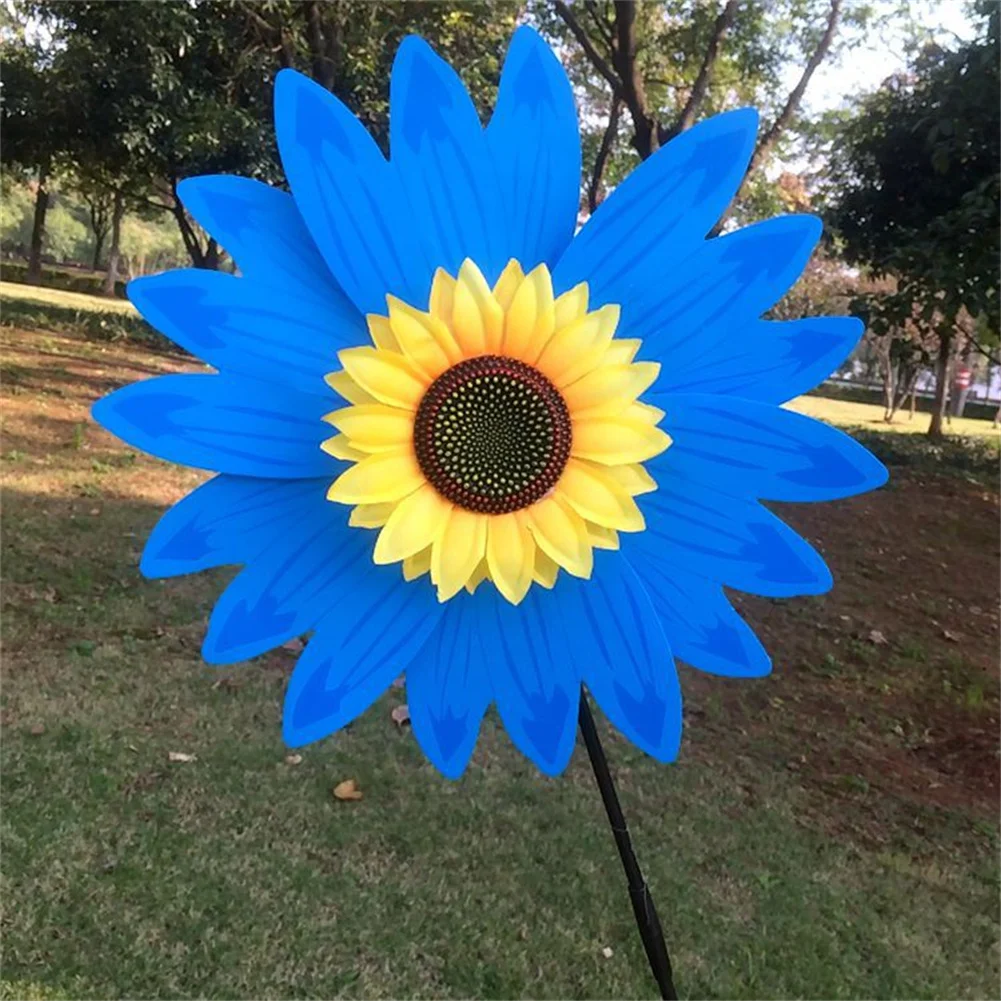 

Pinwheel Windmill Party Colorful Double Flower 36 * 72cm Hand Held Multicolor Multiple Petals Outdoor Sunflower