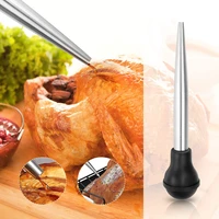 turkey meat injector kit barbecue bastings syringe stainless steel marinade needle cleaning brush seasoning tool accessories