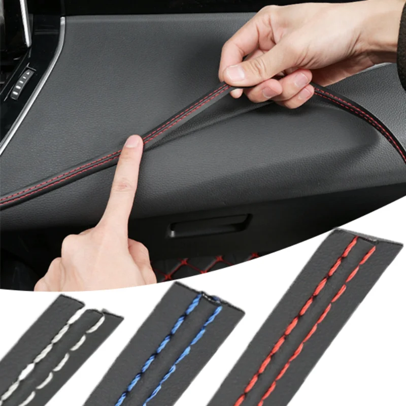 

Car Mouldings Trim Pu Leather Braid Style Decorative Line Strip Car Interior DIY Strips for Universal Door Dashboard Sticker