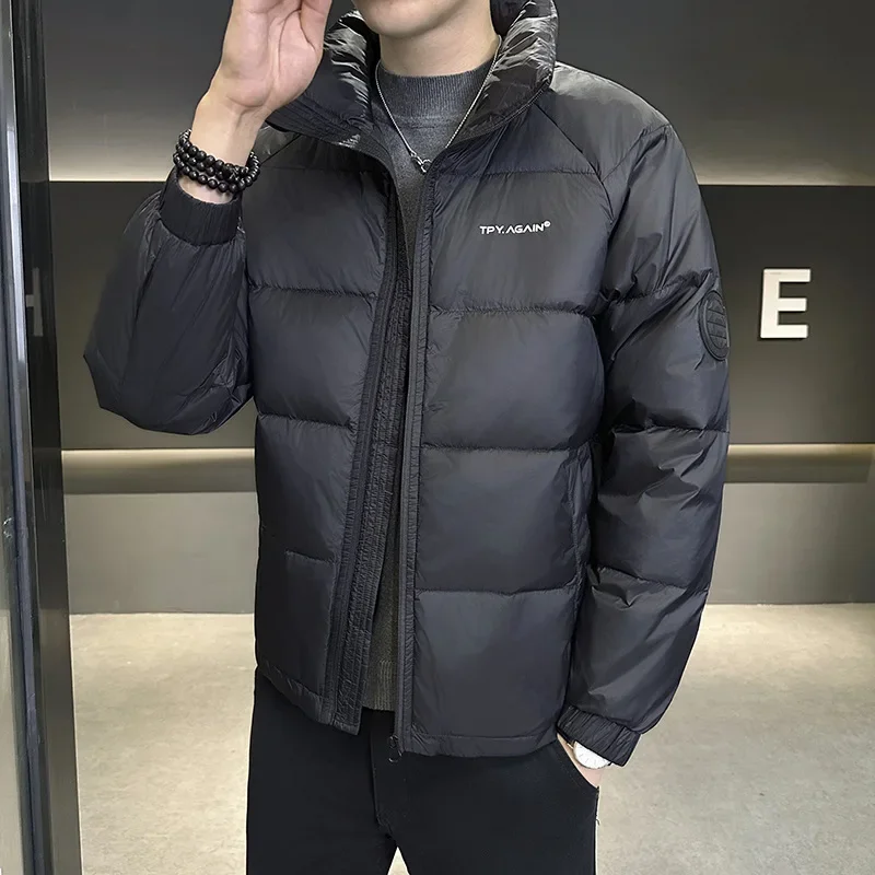 2024 новый зимний мужской теплый пуховик модный брендовый воротник-стойка