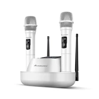 portable uhf wireless karaoke microphone uhf channel rechargeable two handed cordless professional karaoke microphone