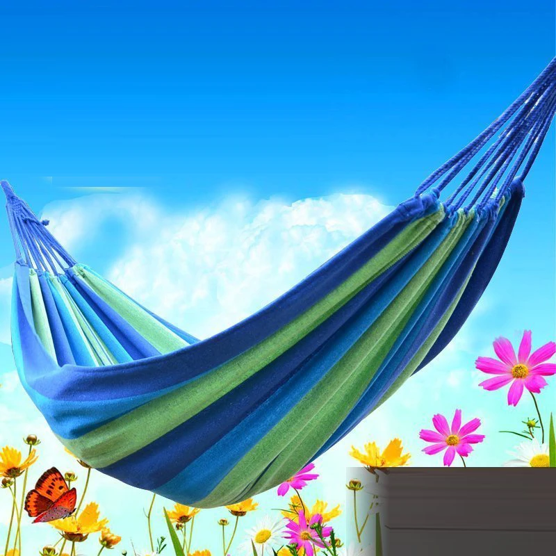 

New Canvas Hammock 1-2 Person Portable Garden Swing Hammock Outdoor Dormitory Camping Hammocks Hanging Chair