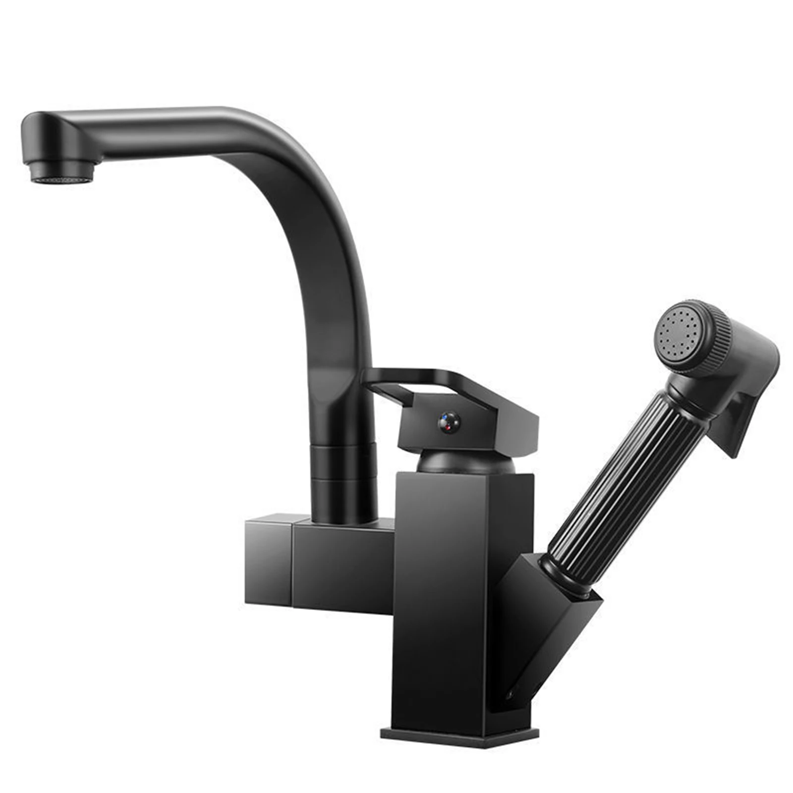 

Kitchen Sink Faucets 360° Swivel Spout Faucet with Pull Out Type Spray Faucet & 2 Flexible Hoses sink sink sink sink sink