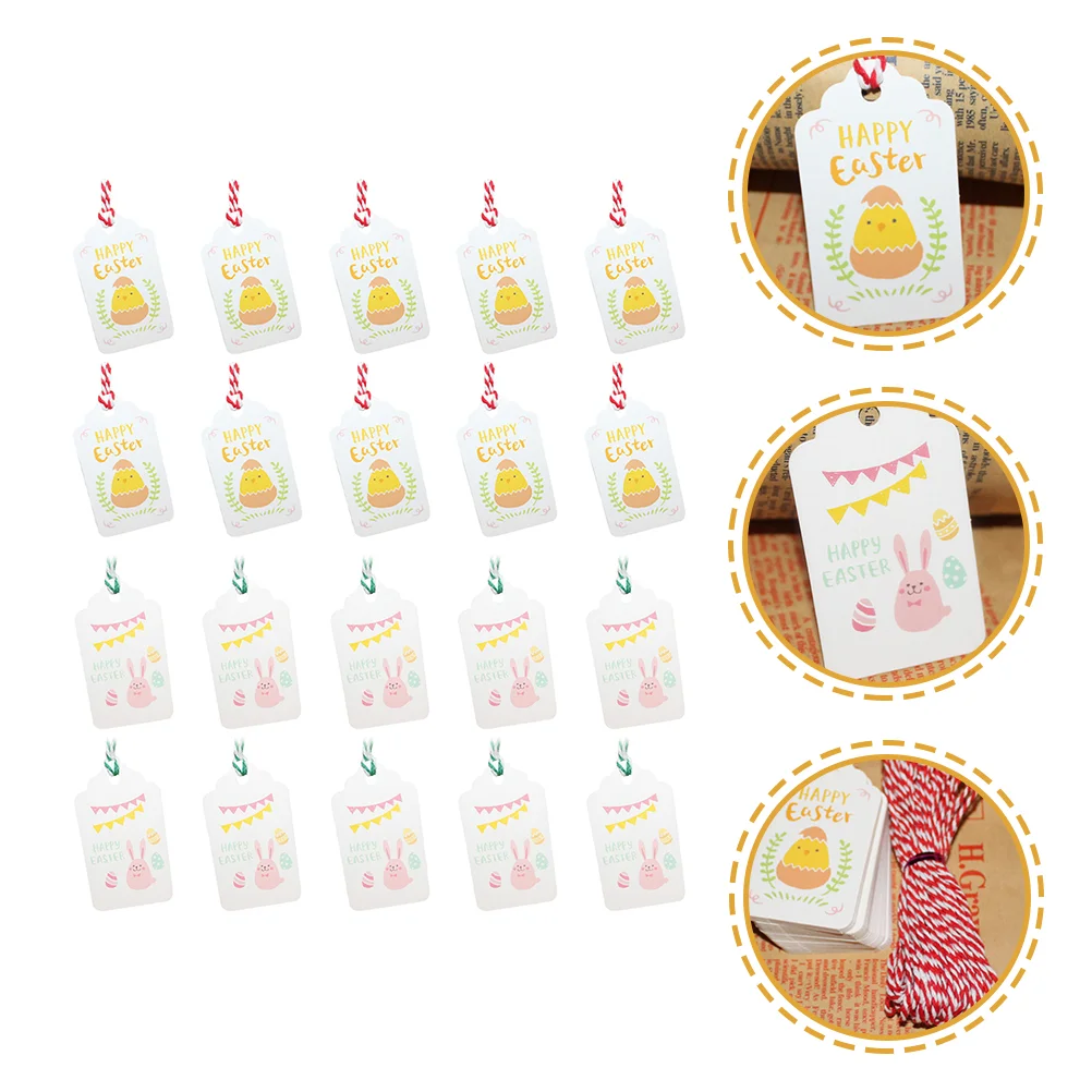 

100 Pcs Easter Hanging Tags Easter Paper Tags Festival Decorative Gift Tags