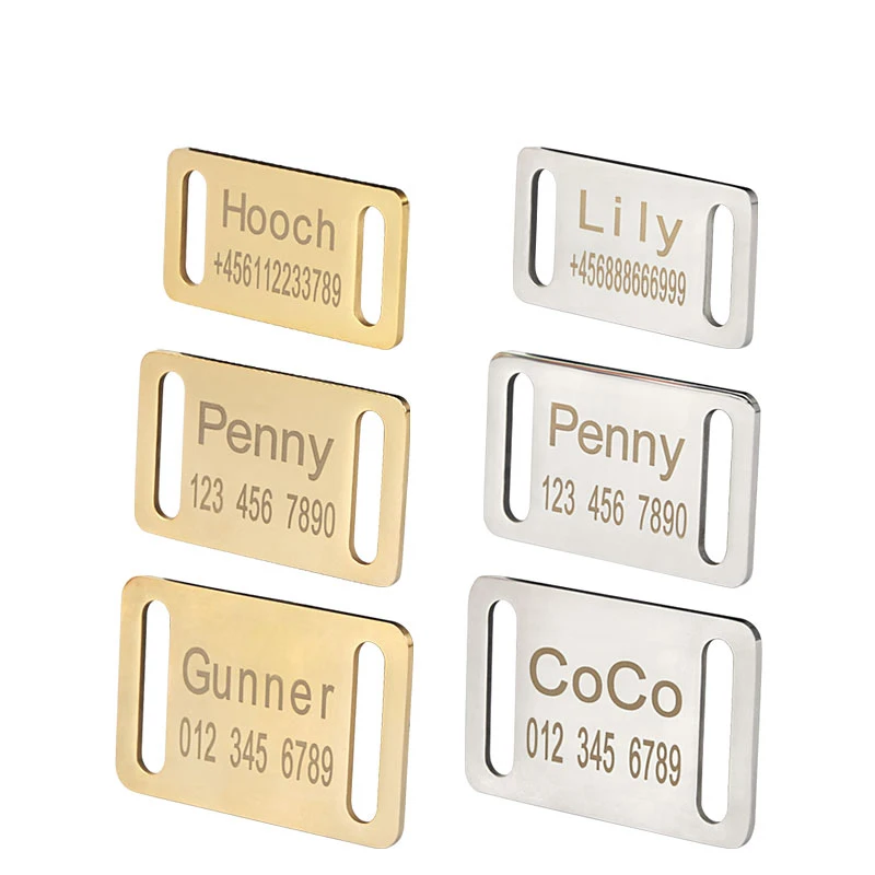 

Dog Custom ID Tag Collar Accessories Engraved Name Phone Tags Custom Dog Tags Stainless Steel Personalized Puppy Cats Anti-lost
