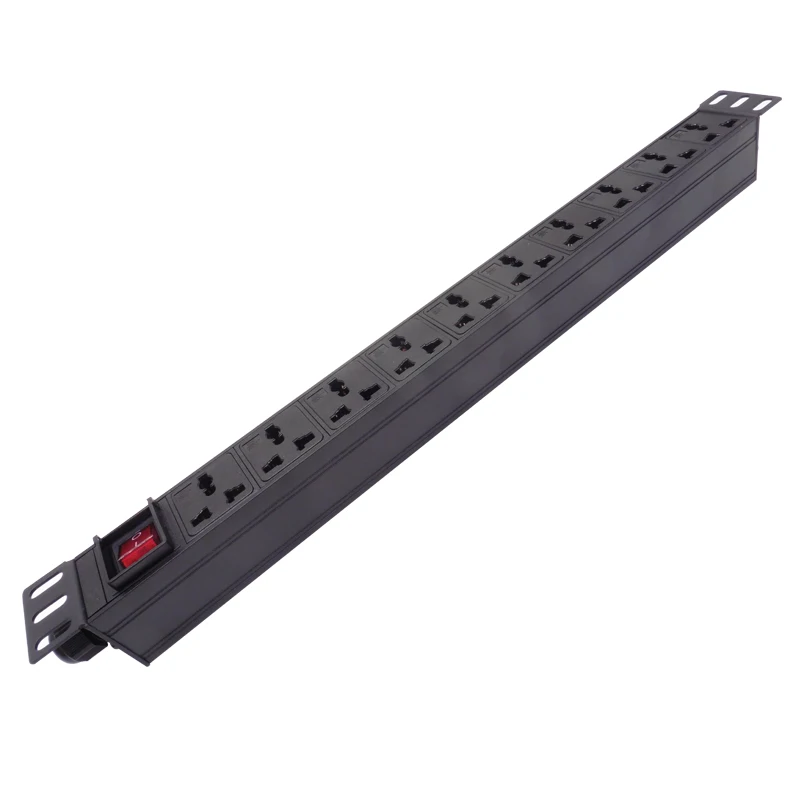 

PDU 10 Unit Universal Outlets Double break Switch Network Cabinet Rack 1.5/3M Extension Cord 1.5/2.5mm Aluminum Alloy Socket