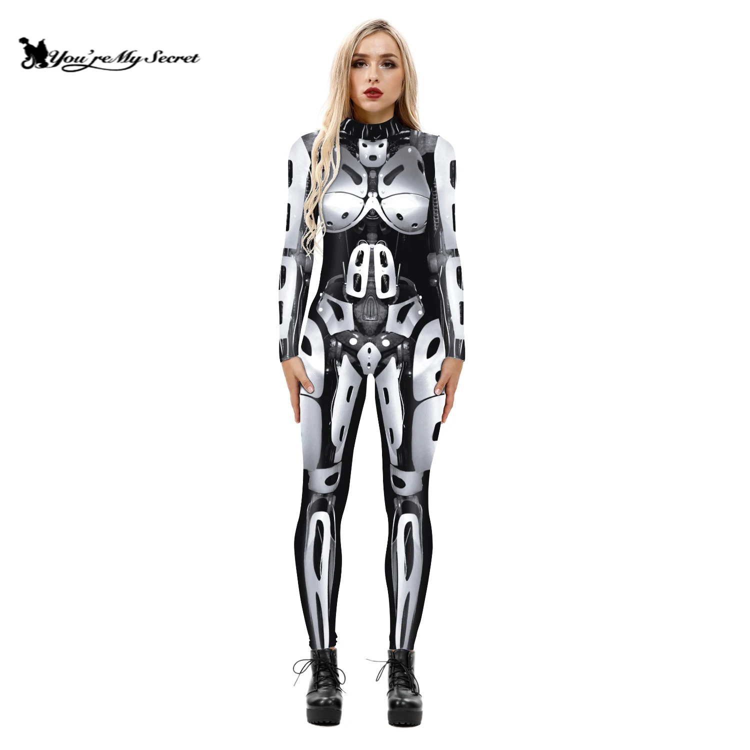 

Женские костюмы для косплея на Хэллоуин [You Are My Secret], эластичные облегающие комбинезоны с длинным рукавом и цифровым 3D-принтом в стиле панк-р...