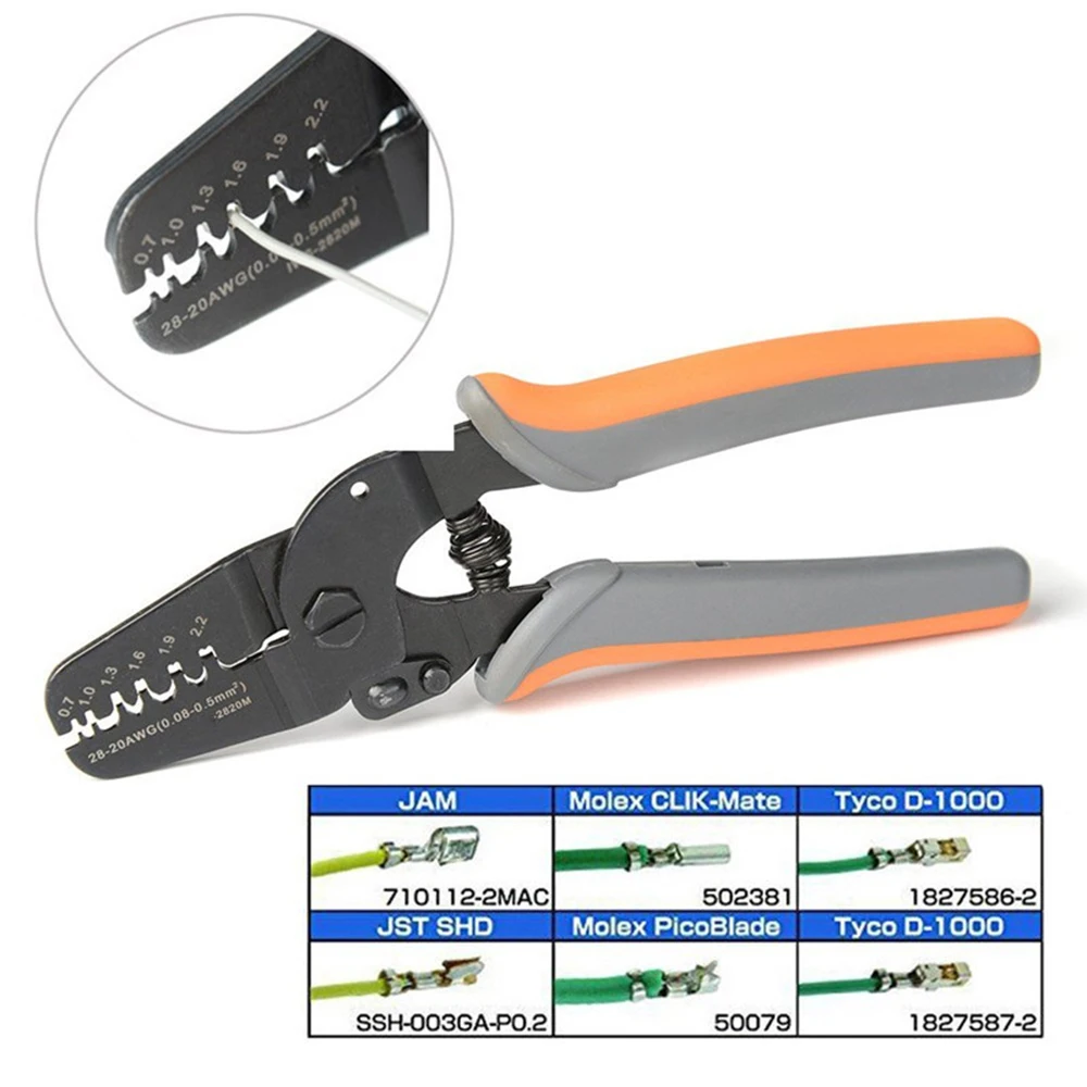 

2412M/2820M Crimping Tools for JAM Molex Tyco JST Terminal and Connector Multi-function wire Stripper Cable Cutter plier