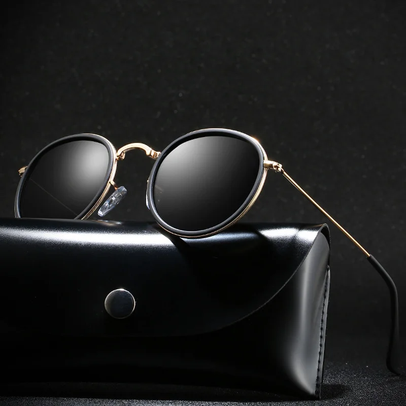 

Classic Polarized Sunglasses Round Glasses Brand Design Women Men Metal Driving Sun Glasses UV400 Shades Eyewear Oculos de sol
