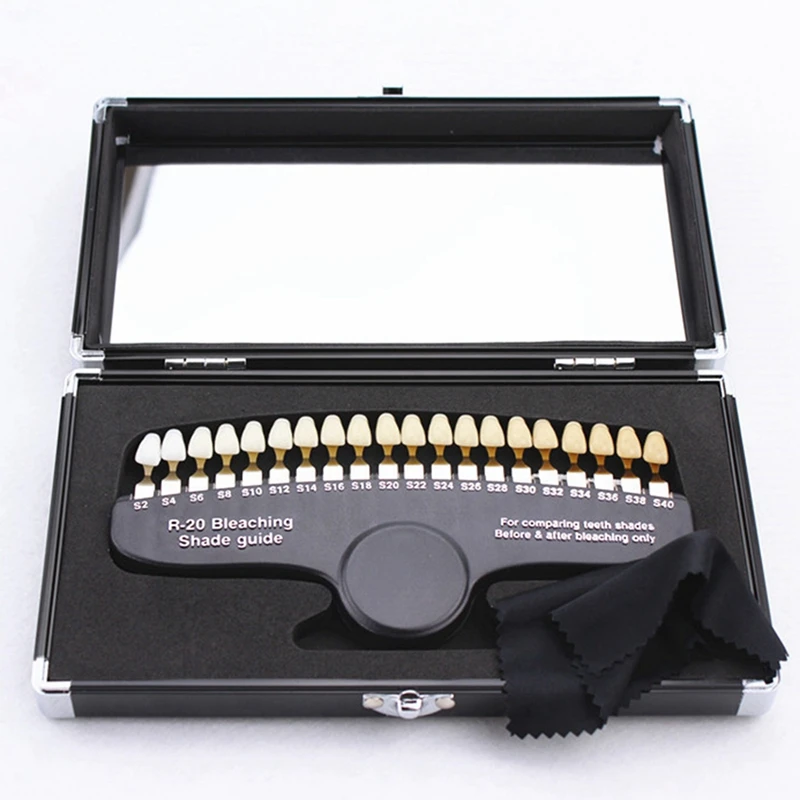 

Professional 3D Tooth Whitening Shadow Guide With Mirror, Classic Tooth Bleaching Shadow Chart 20 Colors