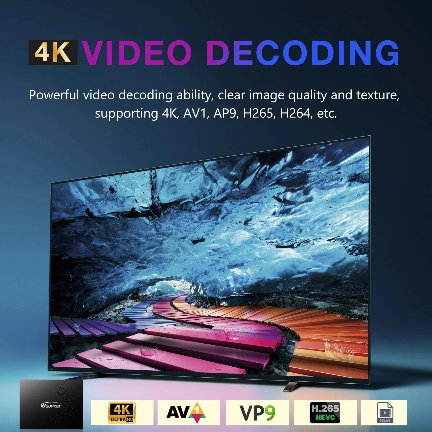 Woopker KW2 ТВ приставка Android 14 2/4 ГБ 16/32/64