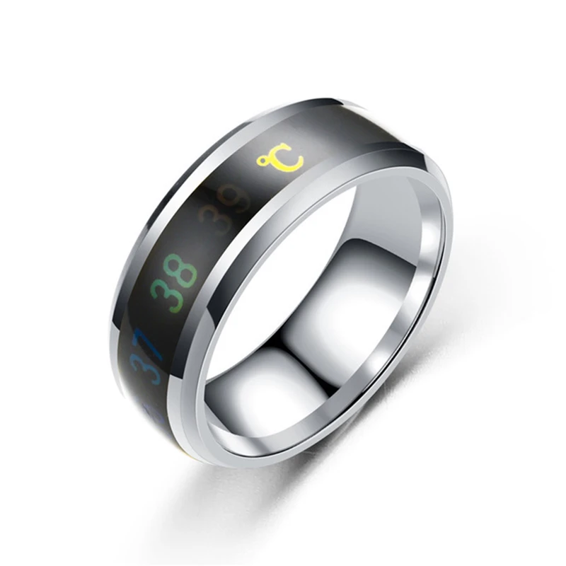 

Rings for Women Men Waterproof Jewelry Temperature Ring Titanium Steel Mood Emotion Feeling Intelligent Temperature Sensitive