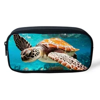 advocator sea turtle 3d pattern pencil bag for students large capacity kids cosmetic bags customized storage pouch free shipping