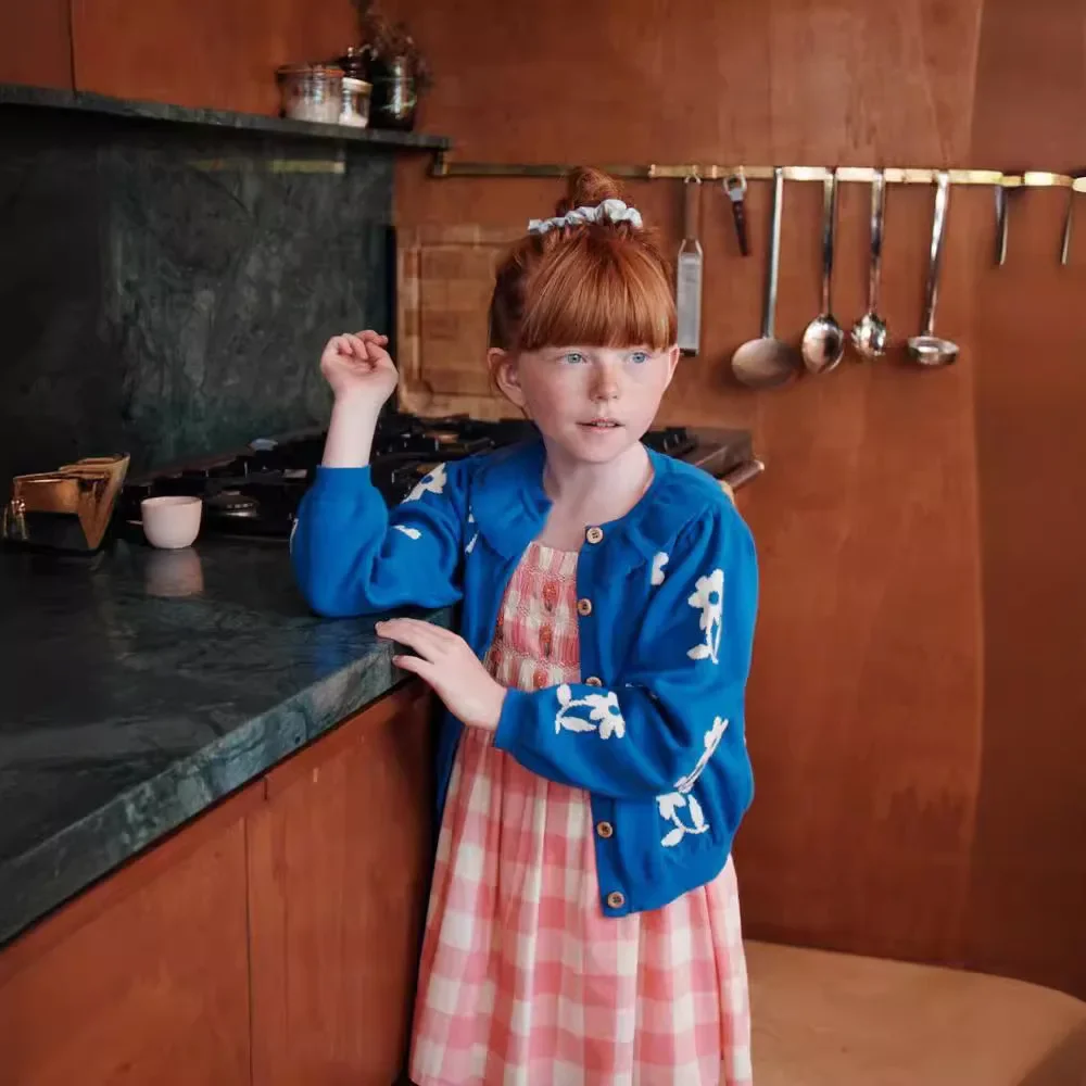 Детское платье Новинка лета 2024 принцессы в пасторальном стиле с вышивкой и