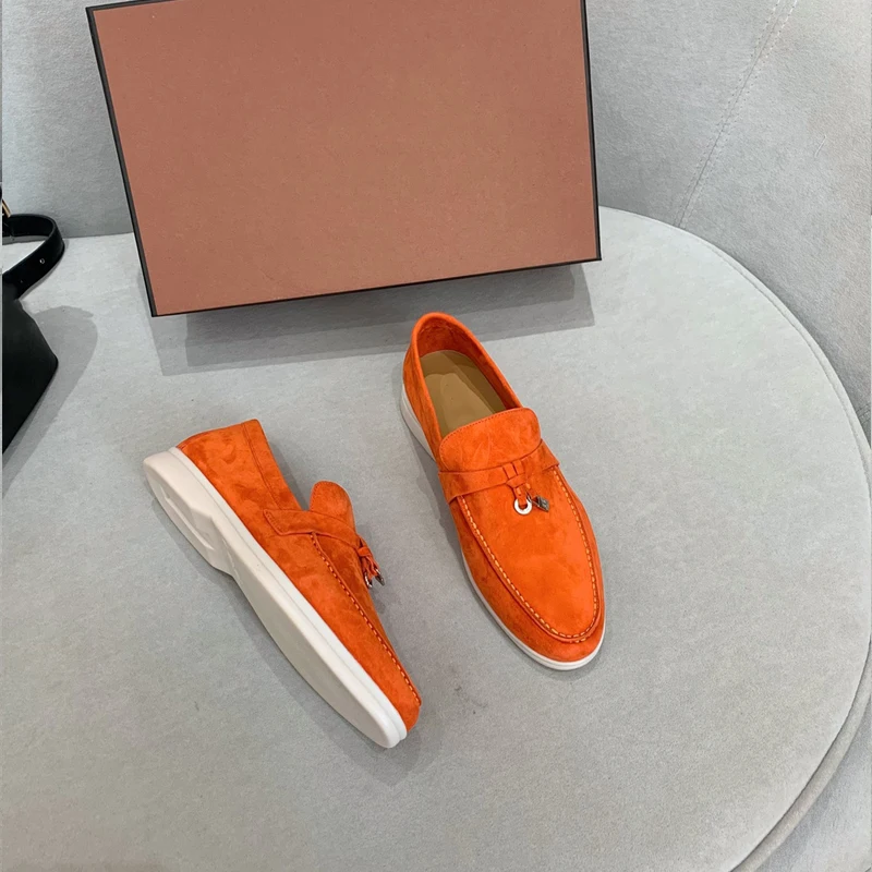 Women Loafers 2023 Boat Shoes Women Flock Suede Leather Women Casual Shoes Comfy Slip-on Fashion Drive footwear Summer Shoes