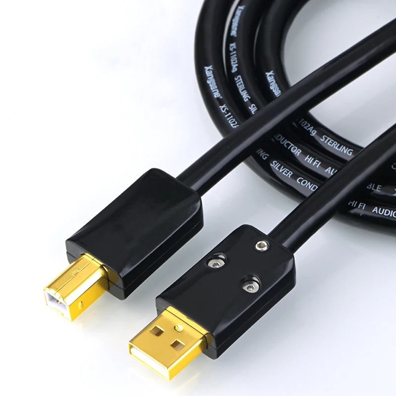 Высококачественный чистый серебристый USB A to B Audio Line ПК Компьютер для декодера ЦАП