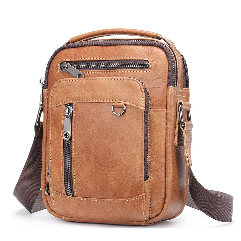 

2022 New Brand messenger bags Genuine Leather Men's shoulder bags for men crossbody bags small handbag Bolso Male