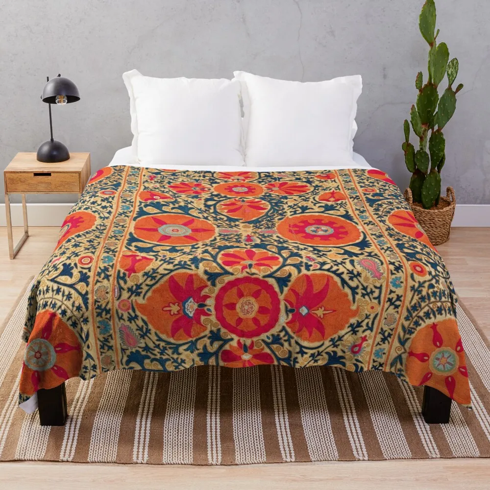 

Kerмин Suzani Узбекистан Цветочная вышивка печать плед одеяло однотонное Фланелевое покрывало удобное одеяло s