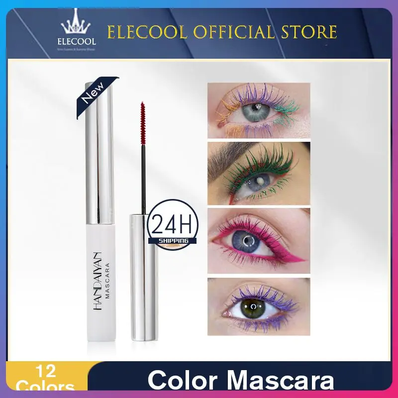 

HANDAIYAN Color Mascara Waterproof Long-lasting Curling Lengthening Makeup Blue Green Red Black White Color Mascara 5ml TSLM2