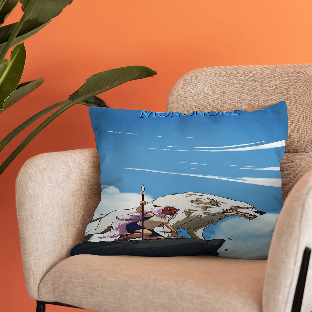 Cartoon Anime Girl M-Mononoke H-Hime Pillow Gifts Home Office Furnishings Bedroom Sofa Car Cushion Cover Case 45x45cm