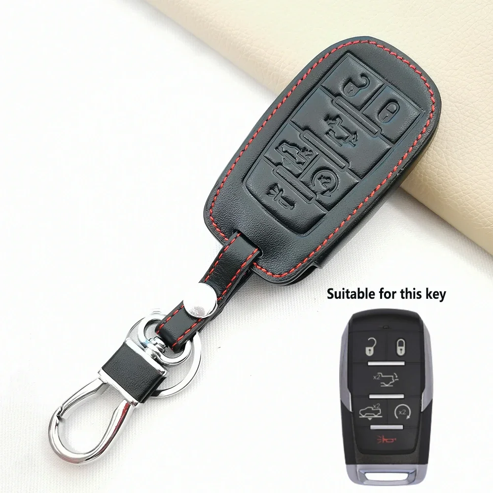 Кожаный чехол для автомобильного ключа Dodge Ram 1500 Trx 2021 2020 Chrysler Cabbage Jeep Grand Cherokee