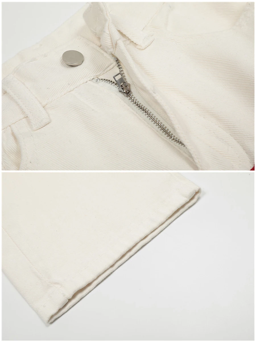 Four Seasons Men's Jeans Trend Letter Embroidery Straight High Street Loose Wide Leg Trousers Fashion Streetwear Ins Hot Sale