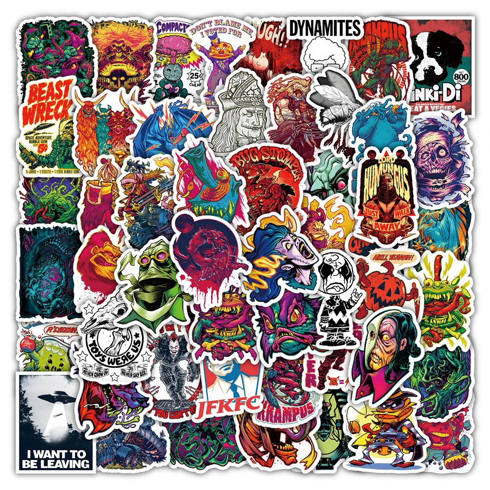 

10/30/50PCS Halloween Horror Monster Beast Cartoon Stickers Decals DIY Laptop Luggage Skateboard Phone Suitcase Guitar Sticker