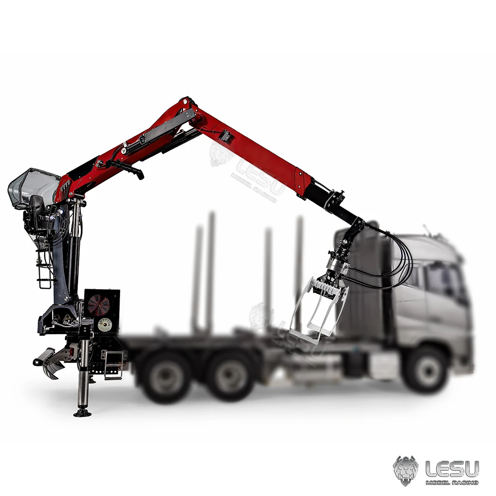 LESU 1/14 Модель грузовика Tamiya FH16 6*6 Деревянный кран Полный грузовик без кабины