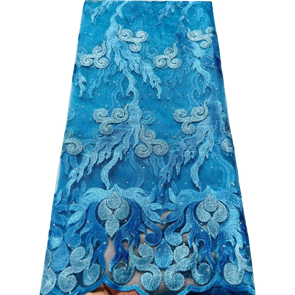 Модное Африканское Сетчатое кружево с камнем французское Тюлевое африканская