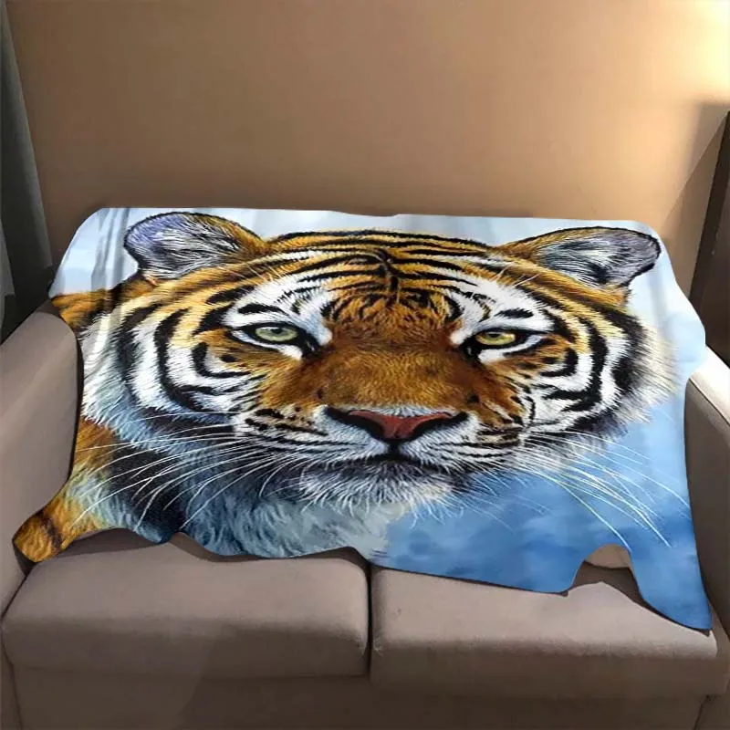 

Blanket King of the Forest Soft Fleece Blanket Bedspread Sofa Couch Camping Traveling Cover Nice Gift Tiger Animal Print Flannel