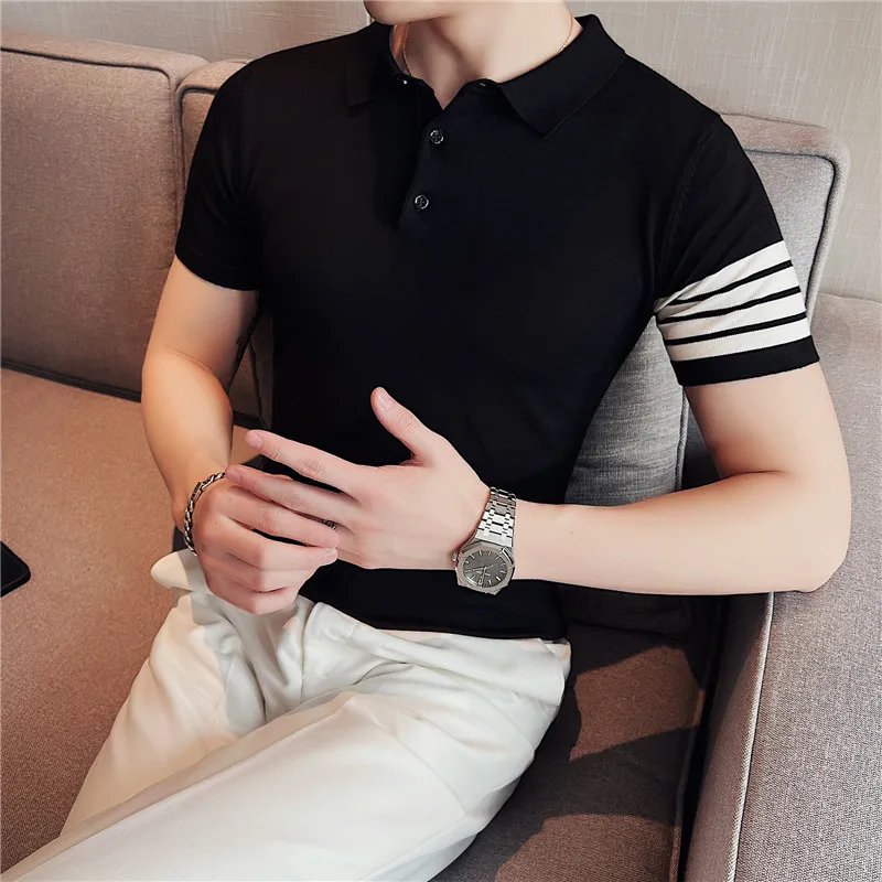 

2022 New Fashion Brands Polo Shirt Men's Summer Slim Fit Short Sleeve Solid Color Polos Casual Business Formal Polo Men Clothing
