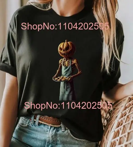 Футболка с тыквой и пекарем на Хэллоуин жуткий скелет шеф-повар жуткое печенье