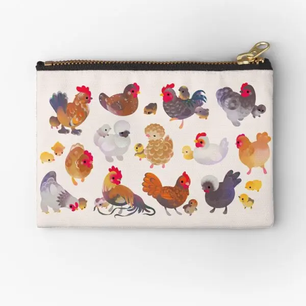 

Chicken And Chick Zipper Pouches Storage Socks Money Pocket Key Coin Small Wallet Men Women Underwear Cosmetic Bag Pure Panties