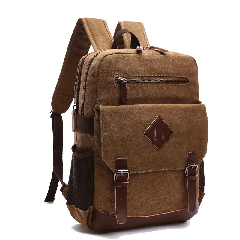 

Mens Large Vintage Canvas Backpack for Men Canvas Bookpack Fits Most 15.6 Inches laptop School Laptop Bag Hiking Travel Rucksack