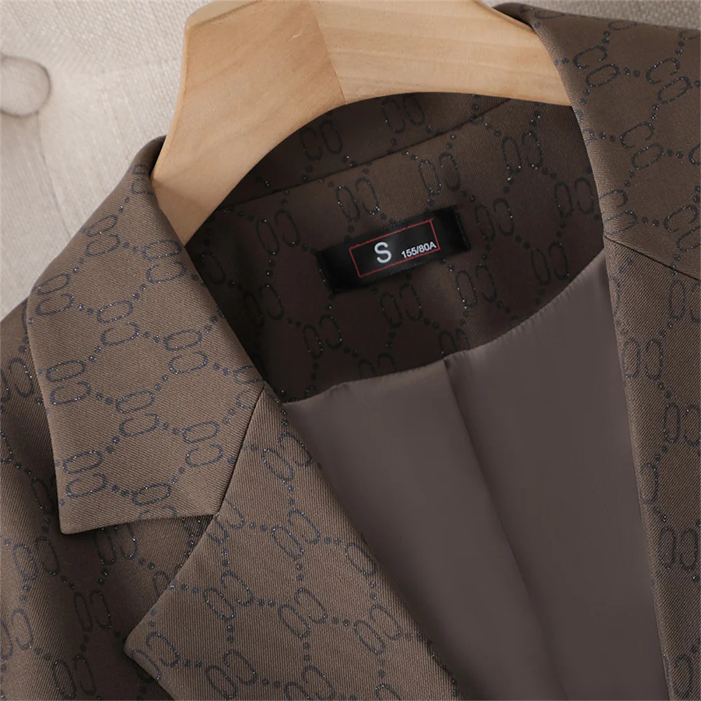 Fashion Women Blazer 2023 New in Casual Print Slim Single Breasted Coats Outwear Female Office Lady Business Formal Jacket