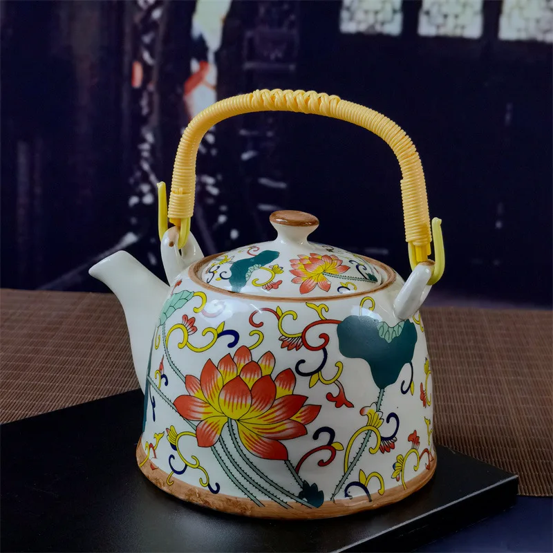 Фоточайник керамический большой емкости крутая емкость для воды голубой и белый