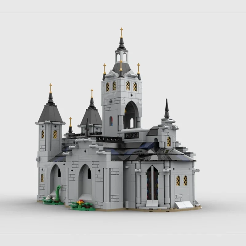 Фото Набор строительных блоков MOC, 1445 шт., средневековая церковная модель, креативная игрушка-архитектура, идеальный праздничный подарок для всех №5