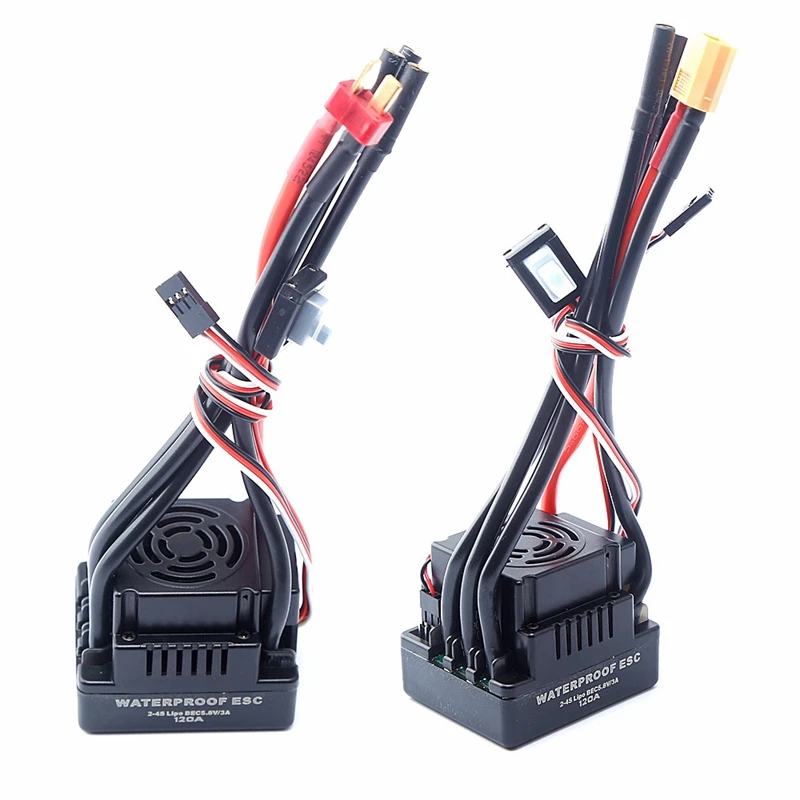 

-Upgrade Sensorless 120A S-120A Brushless ESC Electric Speed Controller With 5.5V / 3A BEC For 1/8 RC Car