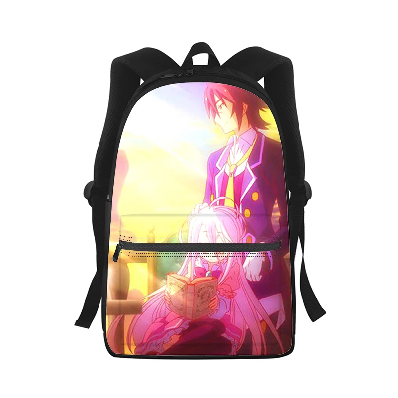 NO GAME NO LIFE Anime Men Women Backpack 3D Print Fashion Student School Bag Laptop Backpack Kids Travel Shoulder Bag