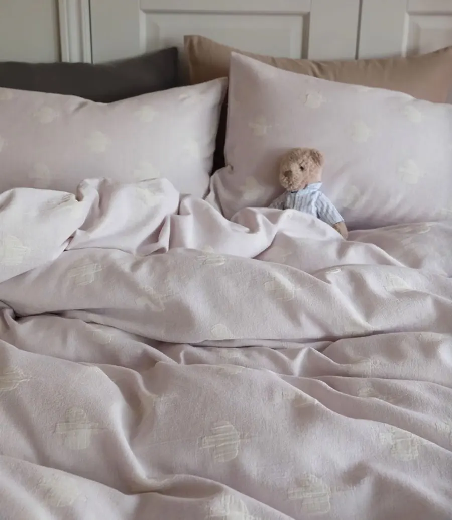 Элегантный романтический комплект постельного белья с птицей и голубой полный