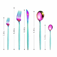 dinnerware sets smoothfrosted rainbow cutlery sets kitchenware travel tableware household spoons forks knives stainless steel