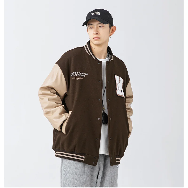 Streetwear Men New Style Black Keep Warm Splicing Down Jacket Fashion Comfortable Cotton Clothes Loose Mlb Coat Winter Female